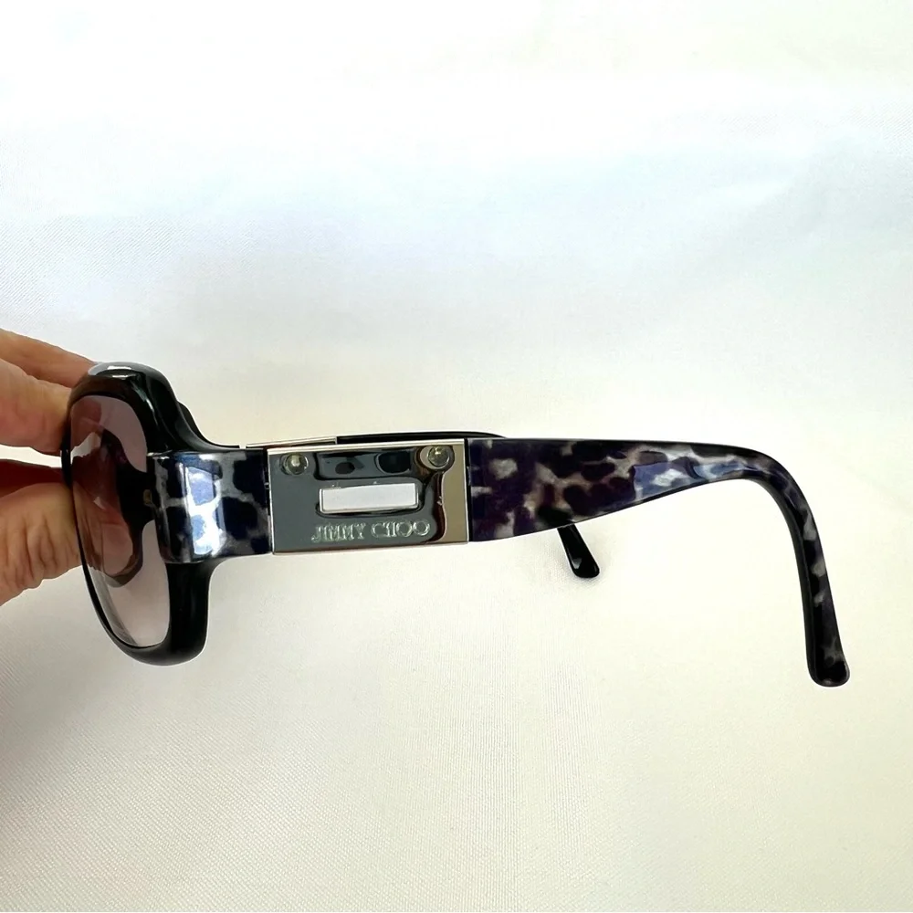 JIMMY CHOO Italy Essie ZP2 BD Rectangle Lenses Leopard w Silver Frame Glasses - Picture 14 of 15
